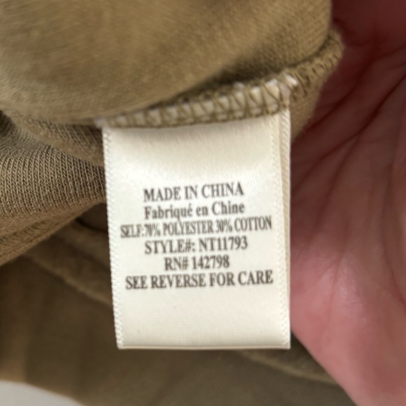 NWT Jacket Sweatshirt Quarter-Zip Henley Large Olive Green - Picture 10 of 11